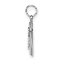 14K White Gold MOM Inside Heart Charm-K9589W