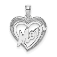 14K White Gold MOM Inside Heart Charm-K9589W