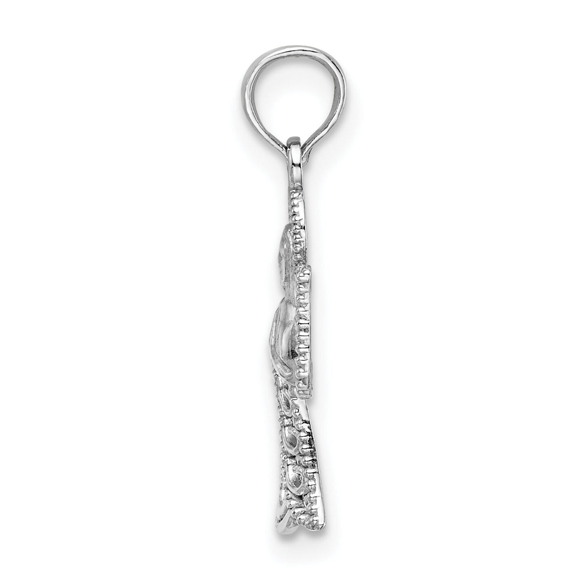 14k White Gold Angel Pendant-K9592W
