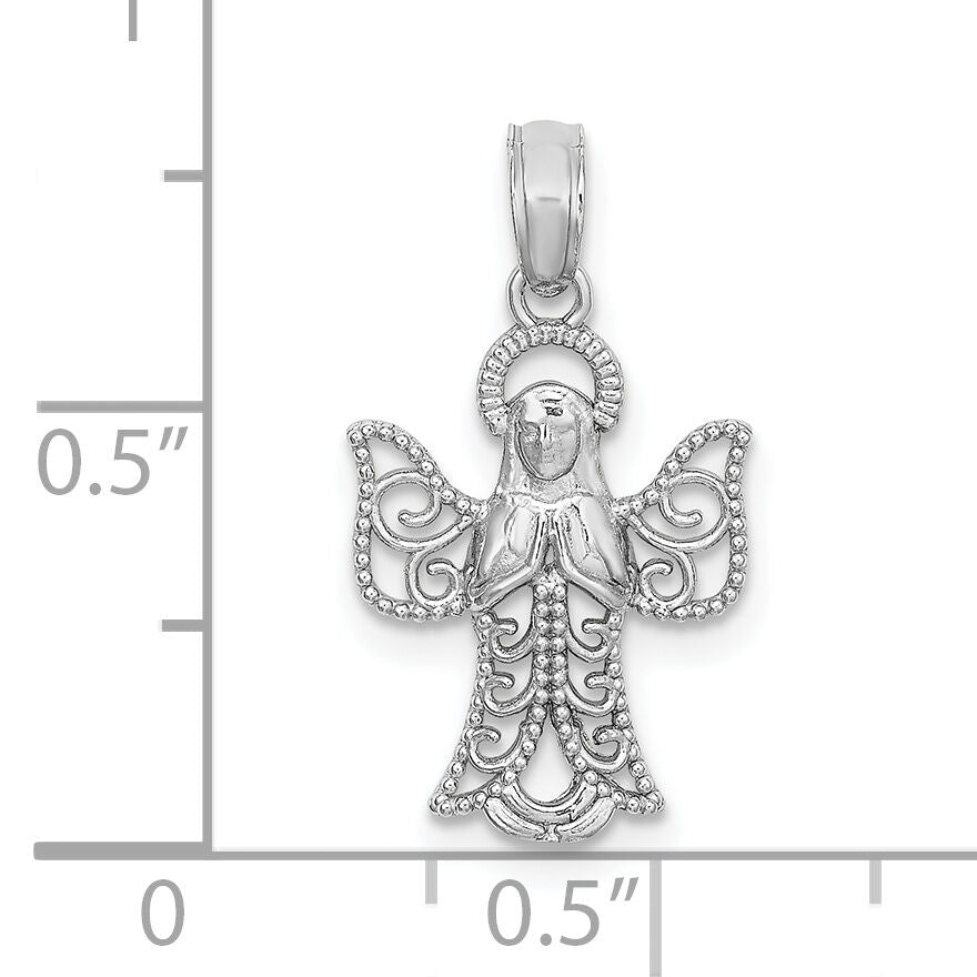 14k White Gold Angel Pendant-K9592W
