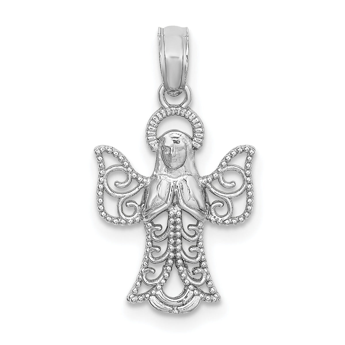 14k White Gold Angel Pendant-K9592W
