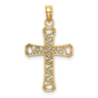 14k Fancy Cross Pendant-K9593