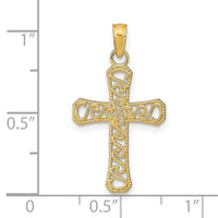 14k Fancy Cross Pendant-K9593