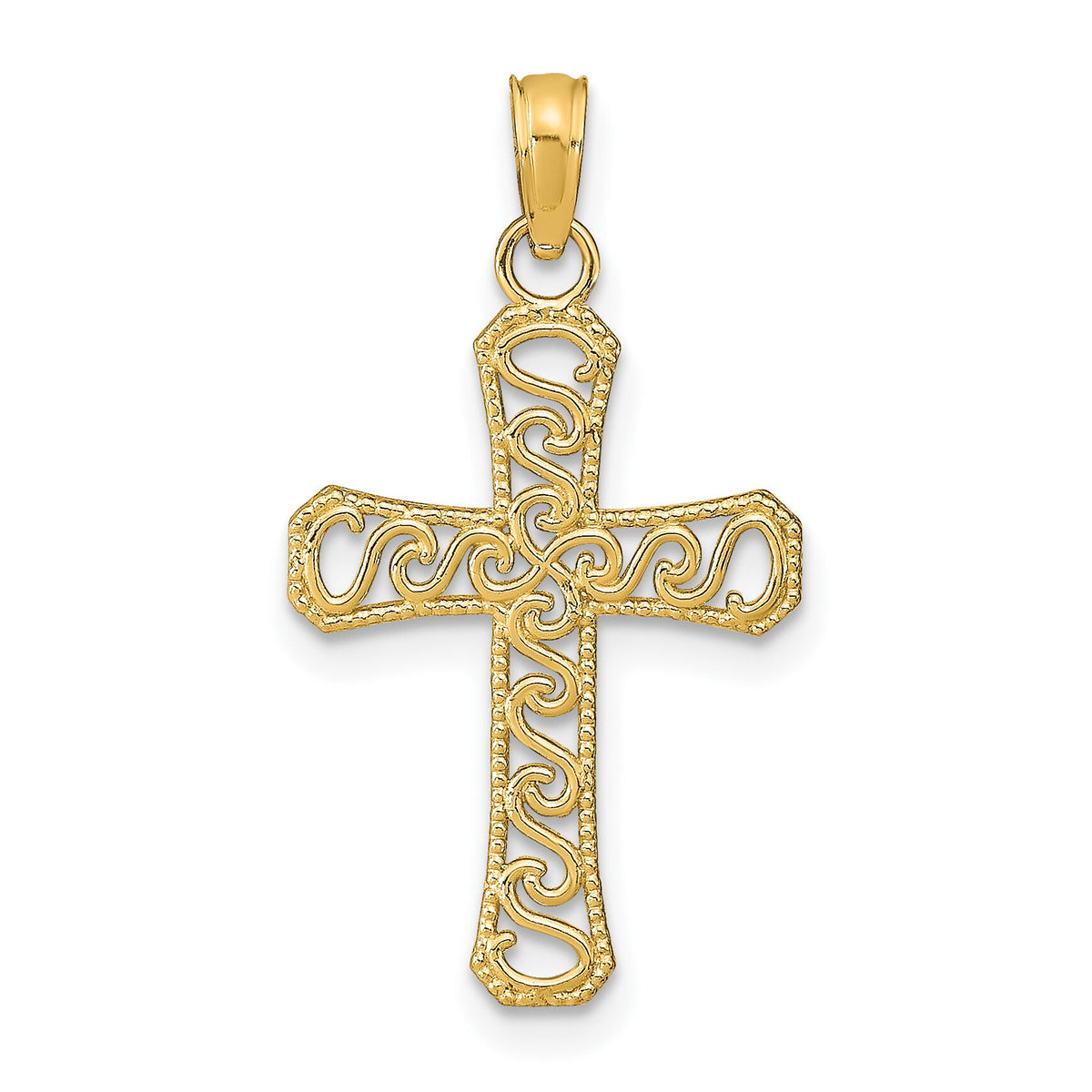 14k Fancy Cross Pendant-K9593