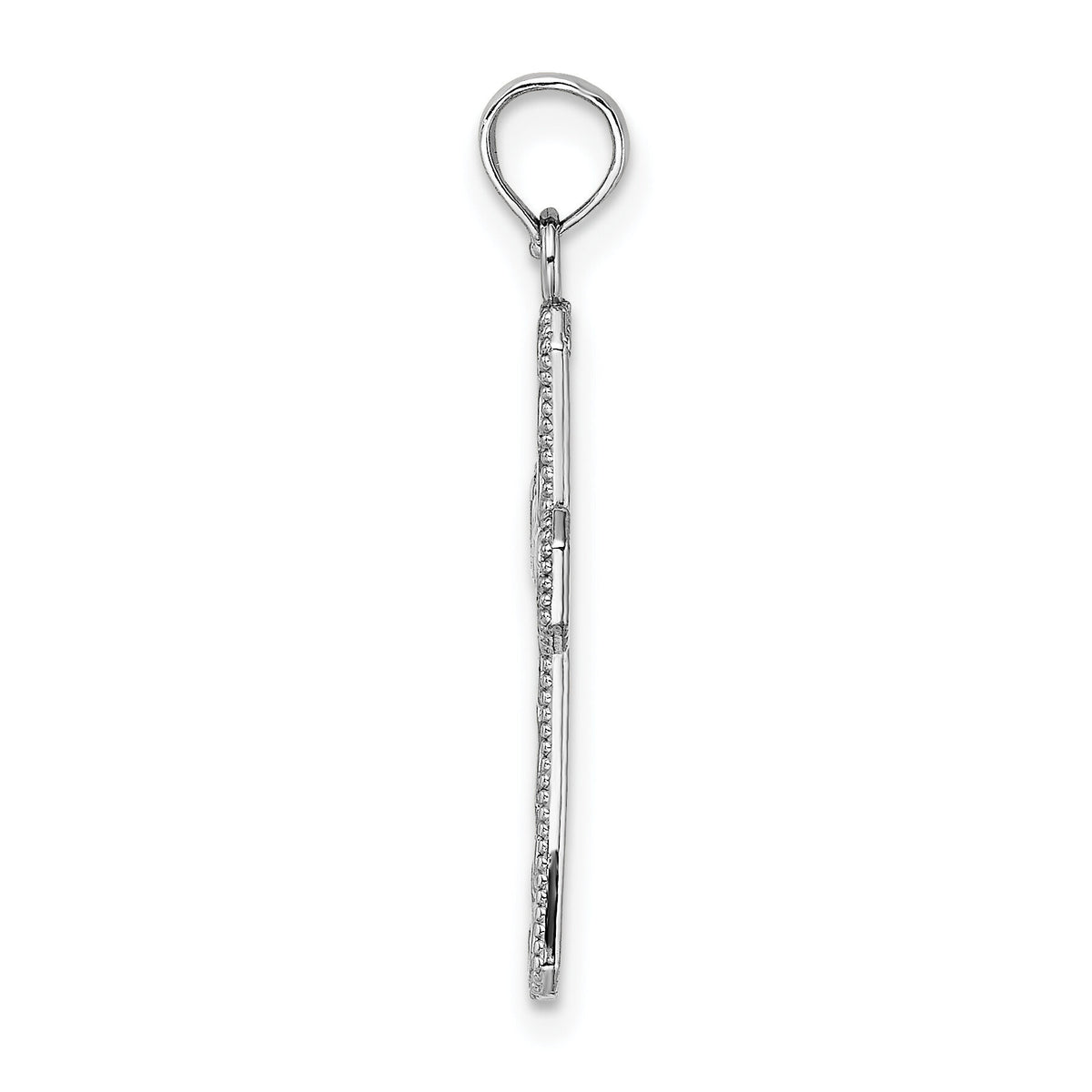 14k White Gold Fancy Cross Pendant-K9593W