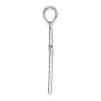 14K White Gold Beaded Block Cross Charm-K9594W