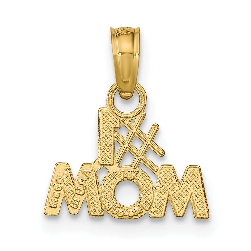14K Polished #1 MOM Pendant-K9595