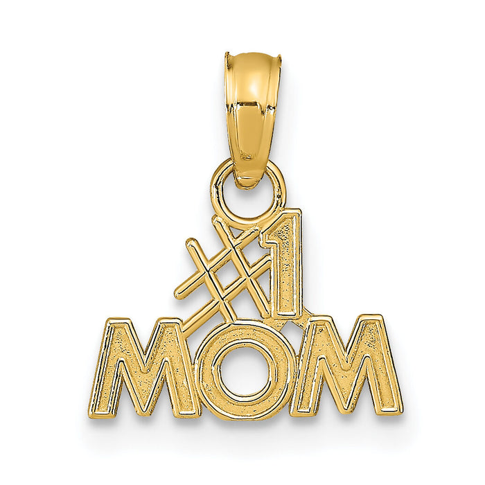 14K Polished #1 MOM Pendant-K9595