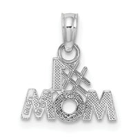 14K White Gold #1 MOM Charm-K9595W