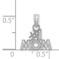 14K White Gold #1 MOM Charm-K9595W