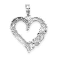 14K White Gold Polished  - X- Heart Charm-K9596W