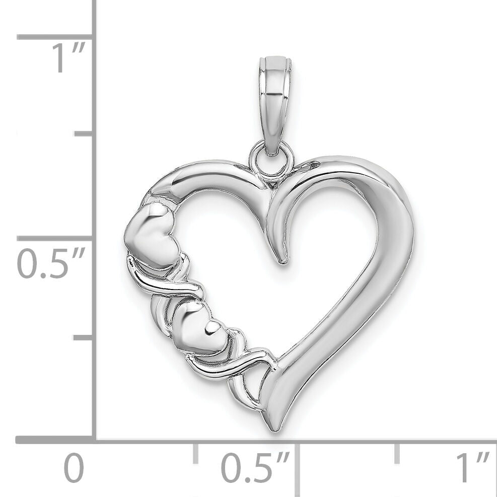 14K White Gold Polished  - X- Heart Charm-K9596W