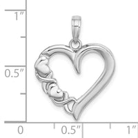 14K White Gold Polished  - X- Heart Charm-K9596W