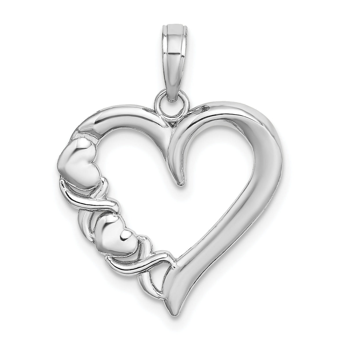 14K White Gold Polished  - X- Heart Charm-K9596W