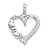 14K White Gold Polished  - X- Heart Charm-K9596W