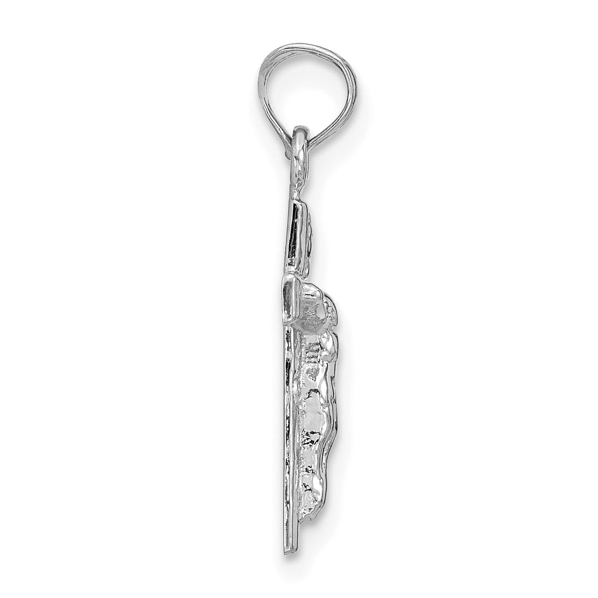 14k White Gold Crucifix Pendant-K9601W
