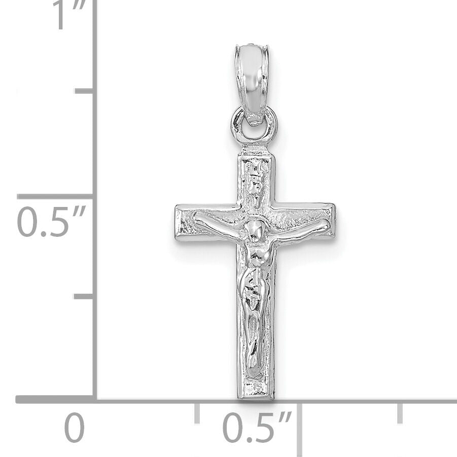 14k White Gold Crucifix Pendant-K9601W