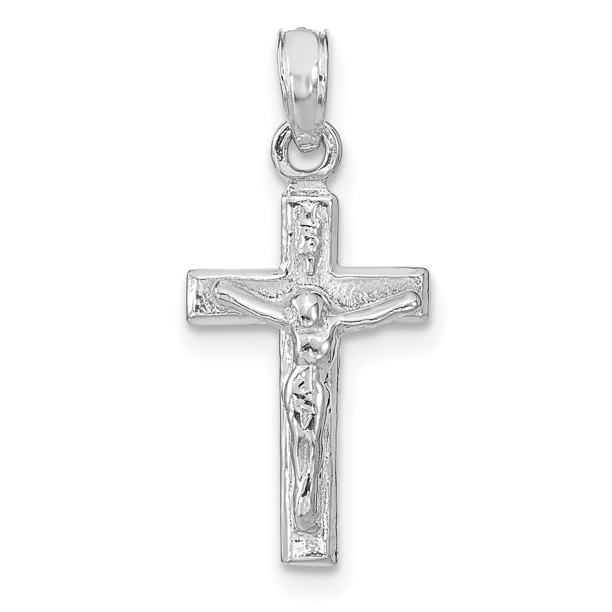 14k White Gold Crucifix Pendant-K9601W