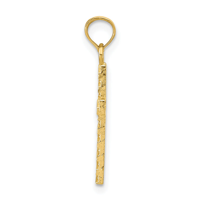 14k D/C Cross Pendant-K9640