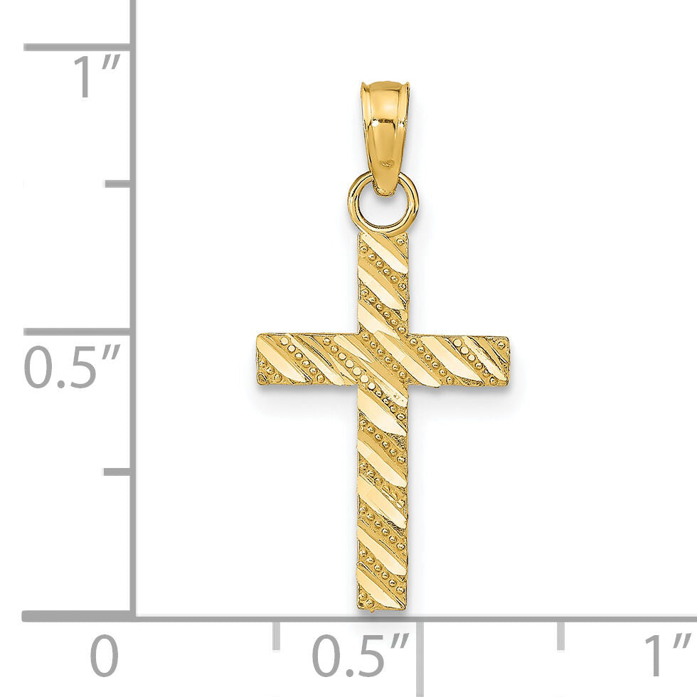 14k D/C Cross Pendant-K9640