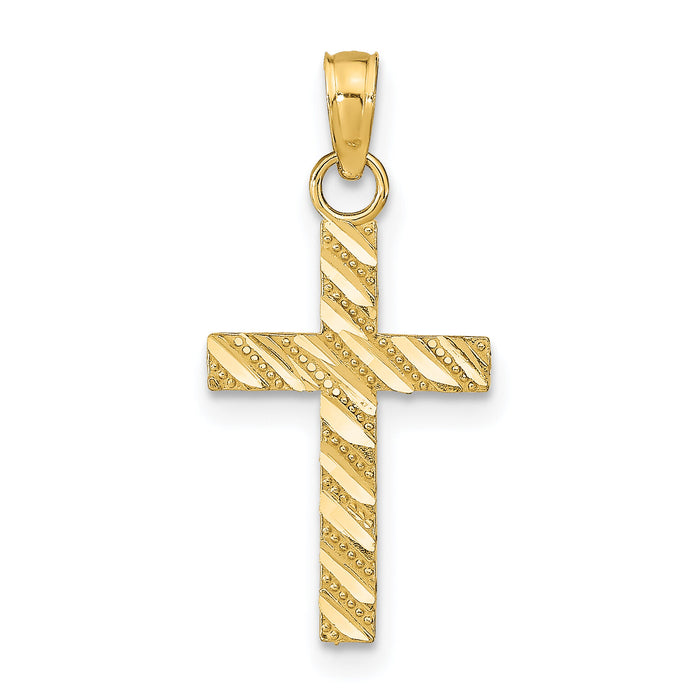 14k D/C Cross Pendant-K9640