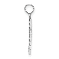 14k White Gold D/C Cross Pendant-K9640W