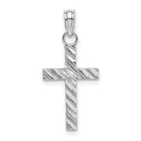 14k White Gold D/C Cross Pendant-K9640W