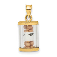 14K 3-D Mustard Seeds Matthew 17  Scroll Pendant-K9670