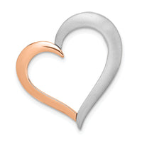14K Two-tone Polished/Satin Heart Chain Slide-K9680