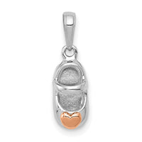14k Two-tone White and Rose Gold Baby Shoe Charm-K9682