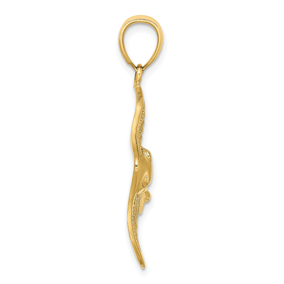 14K Polished and Cut-Out Textured Accent Stingray Charm-K9685