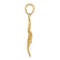 14K Polished and Cut-Out Textured Accent Stingray Charm-K9685