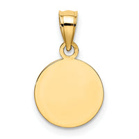 14k 10mm Engraved Angel Coin Charm-K9687