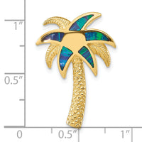 14k Lab Created Opal Palm Tree Slide-K9704