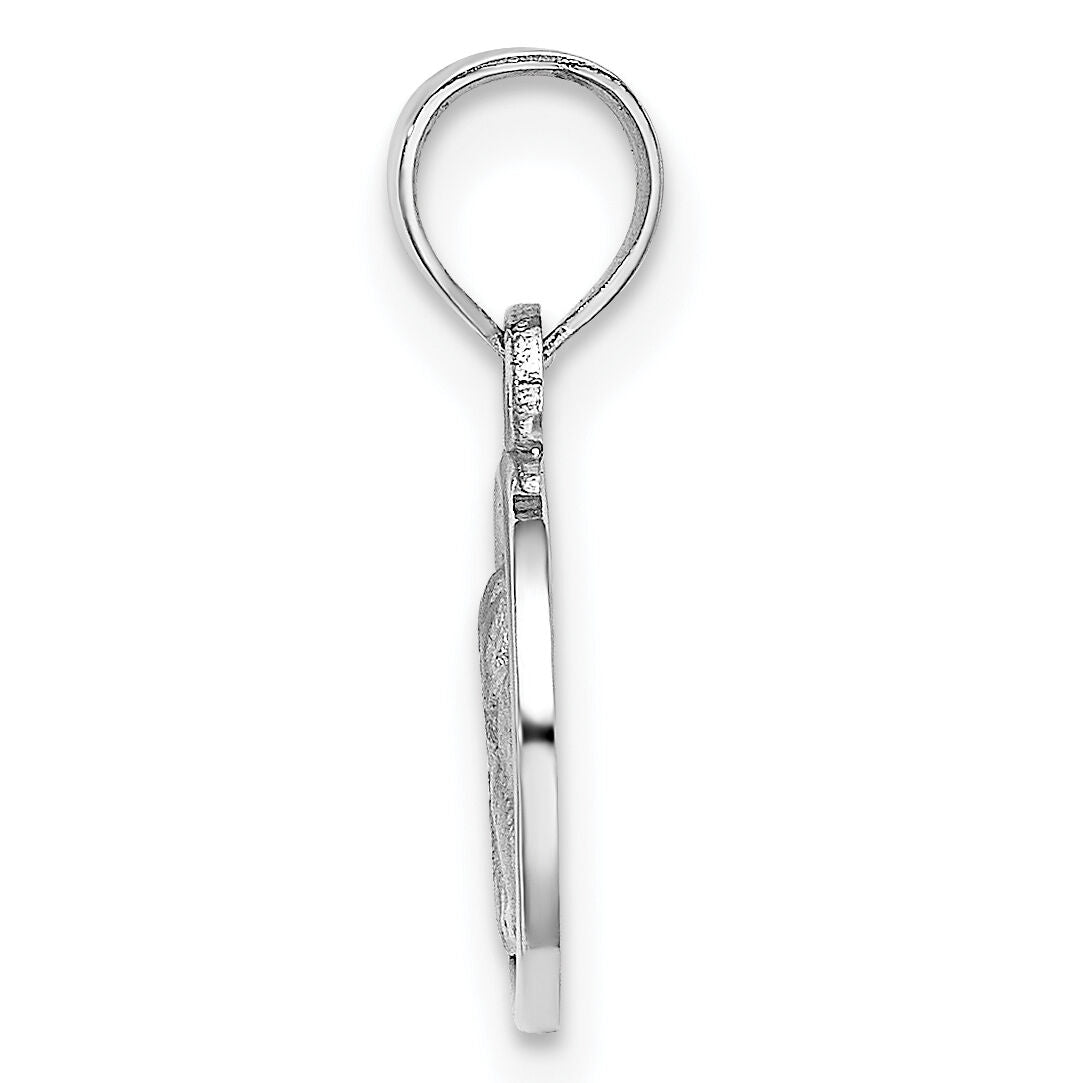 14k White Gold 10mm Engraved Angel Coin Charm-K9705