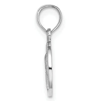 14k White Gold 10mm Engraved Angel Coin Charm-K9705