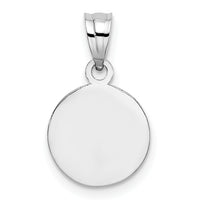 14k White Gold 10mm Engraved Angel Coin Charm-K9705