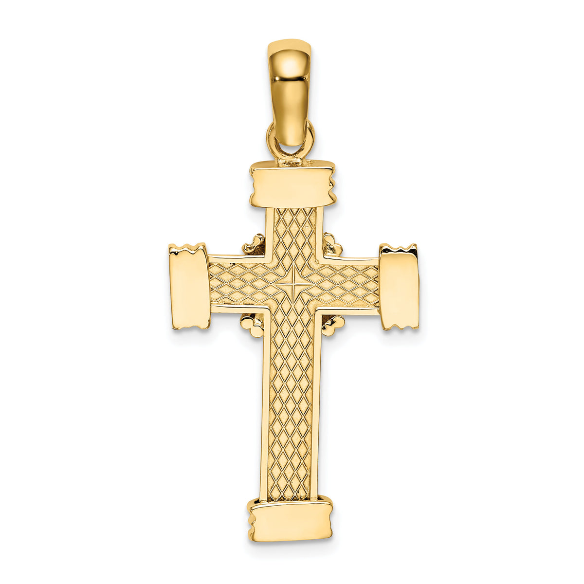 14K Polished Cross Charm-K9714