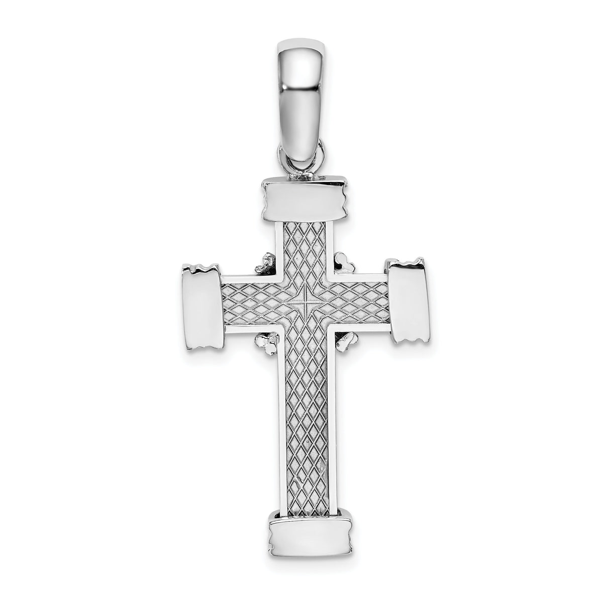 14k White Gold Polished Cross Charm-K9714W