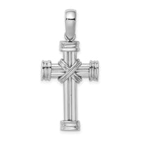 14k White Gold Polished Cross Charm-K9714W