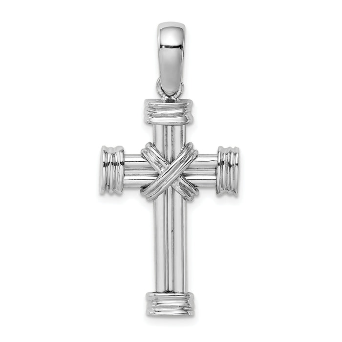14k White Gold Polished Cross Charm-K9714W