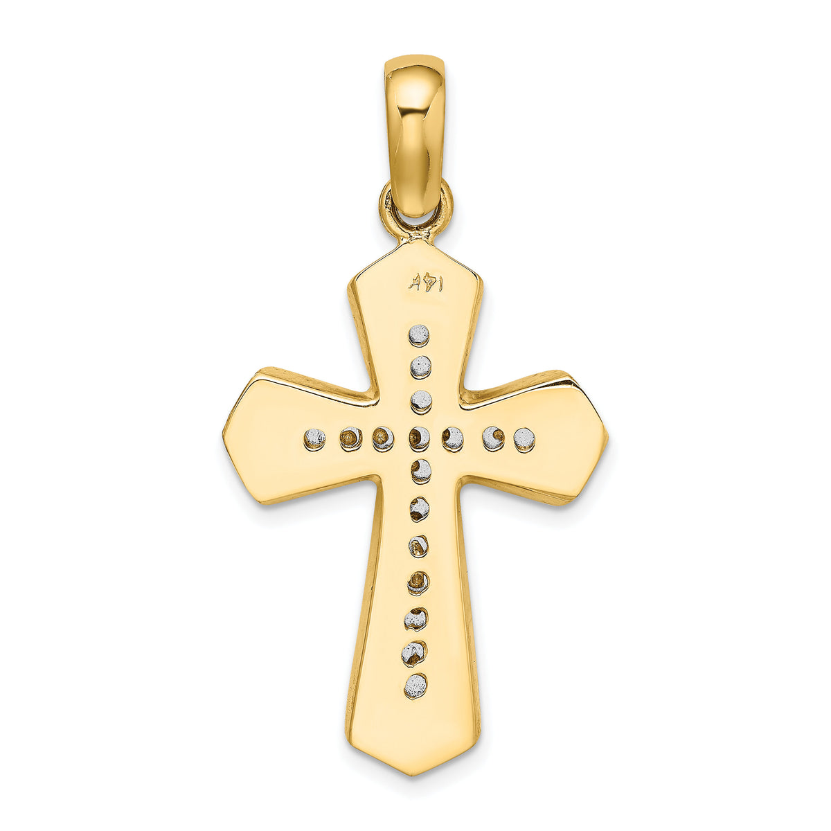 14K Two-tone Polished Cross Charm-K9717