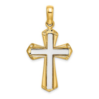 14K Two-tone Polished Cross Charm-K9717