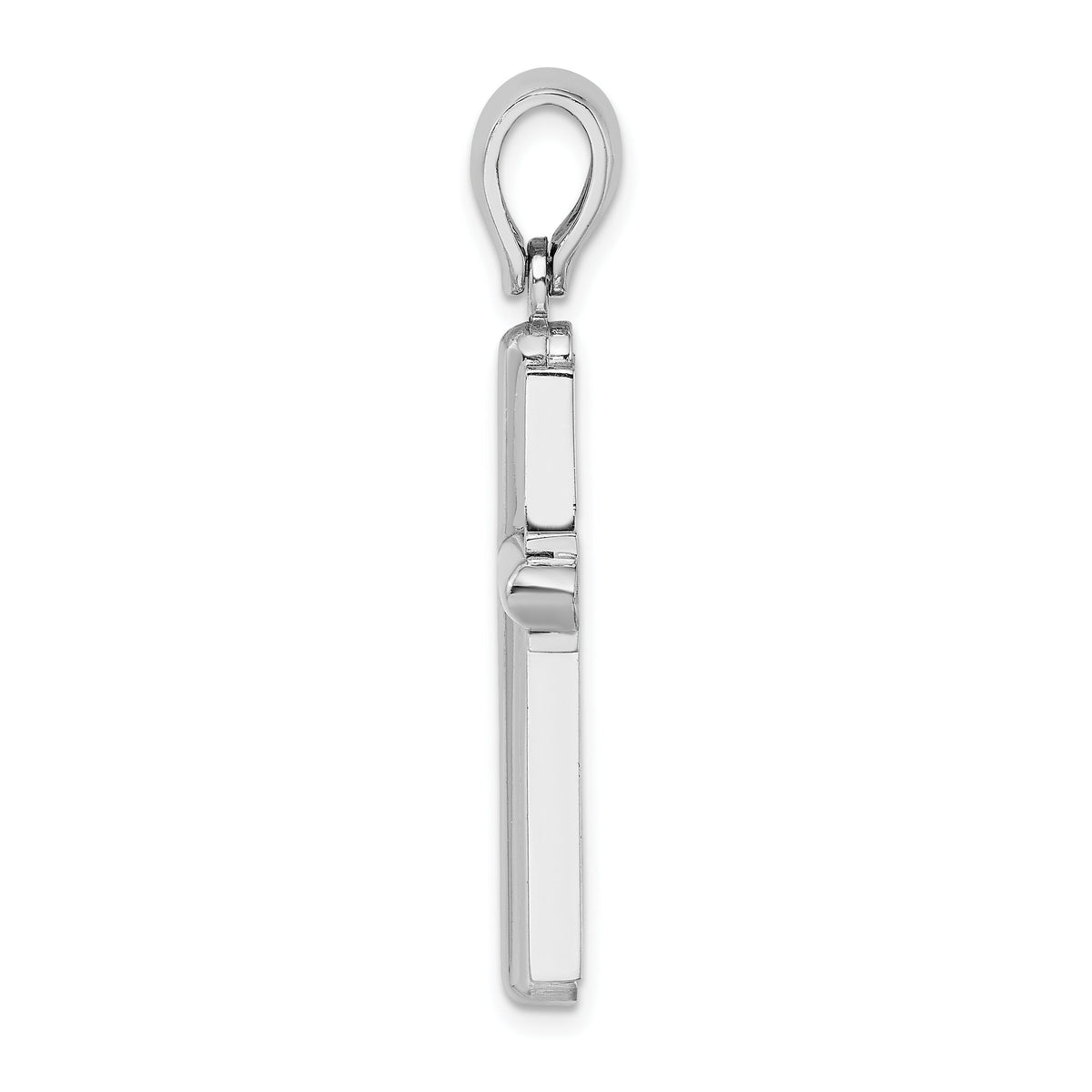 14k White Gold Beveled Cross Charm-K9723W