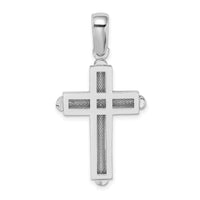 14k White Gold Beveled Cross Charm-K9723W