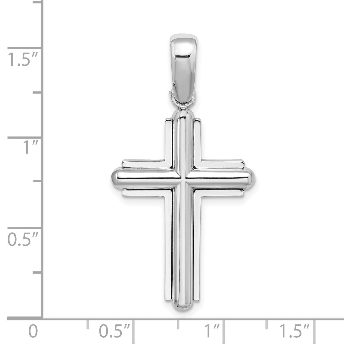 14k White Gold Beveled Cross Charm-K9723W