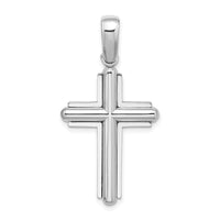 14k White Gold Beveled Cross Charm-K9723W