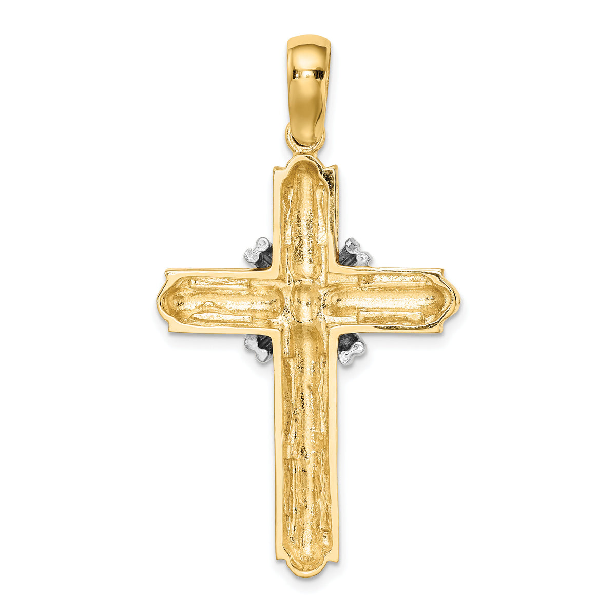 14K Two-tone  X  Center Polished Cross-K9728