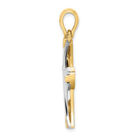 14K W/ Rhodium Cross Charm-K9729