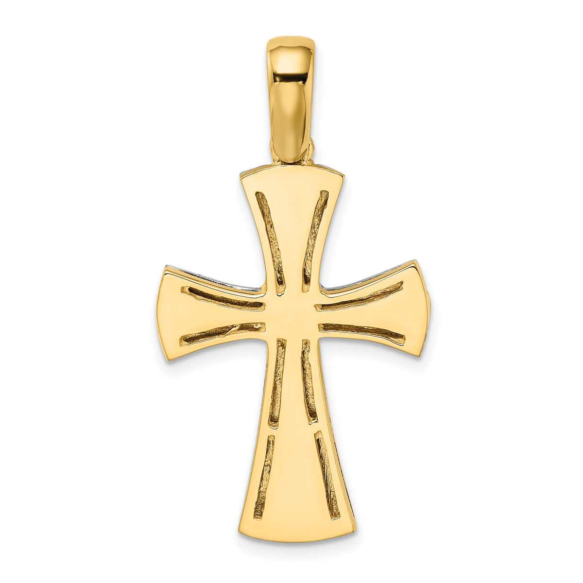 14K W/ Rhodium Cross Charm-K9729